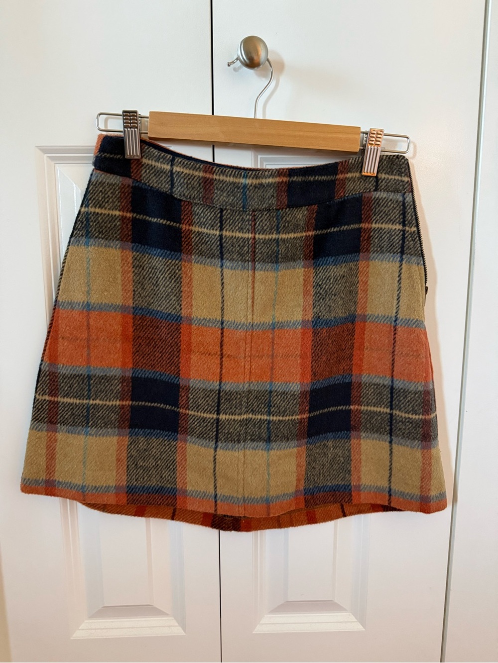 Lulu's Rust, Navy & Tan Plaid Mini Skirt
